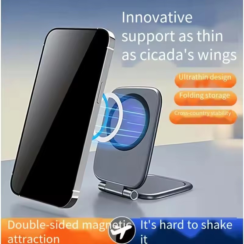 Phone Accessories Holder Car - ที่วางโทรศัพท์แม่เหล็กในรถยนต์ ที่ยึดโทรศัพท์แบบพับได้บางเฉียบ แม่เหล็กแรงสูง ป้องกันการสั่นไหว