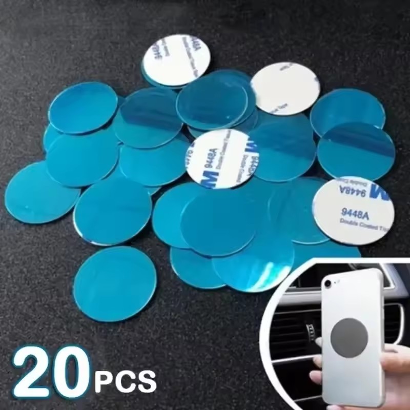 Phone Accessories Useful - 1/50 ชิ้น สติกเกอร์แผ่นโลหะบางพิเศษ สำหรับที่ยึดโทรศัพท์ในรถยนต์แบบแม่เหล็ก สติกเกอร์แผ่นเหล็กอเนกประสงค์ แผ่นแม่เหล็กสำหรับยึดโทรศัพท์