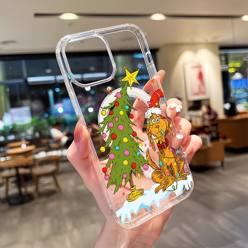 Apple Iphone 15 - เคสโทรศัพท์ใสลายปาร์ตี้คริสต์มาสธีมลูกสุนัข สำหรับ iPhone 17 16 15